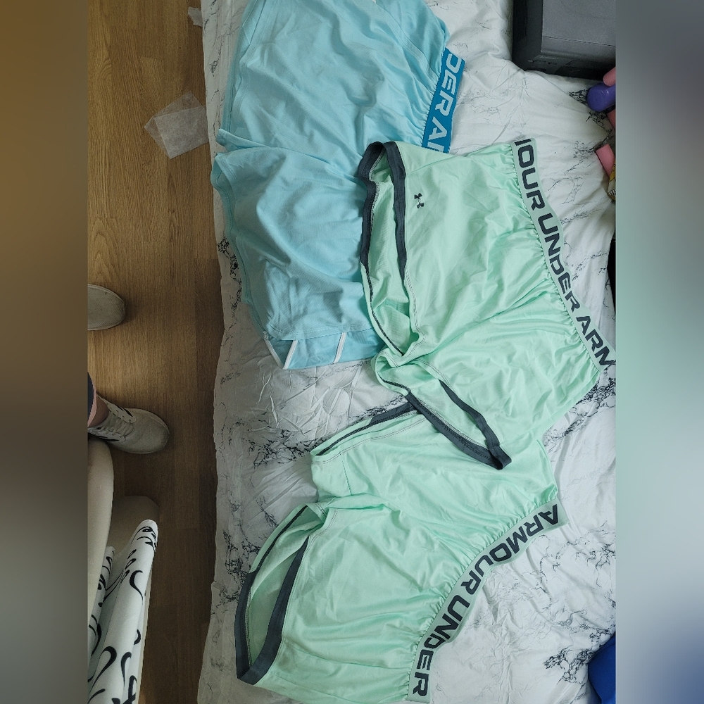 Under Armour Mint and Light Blue Shorts Set